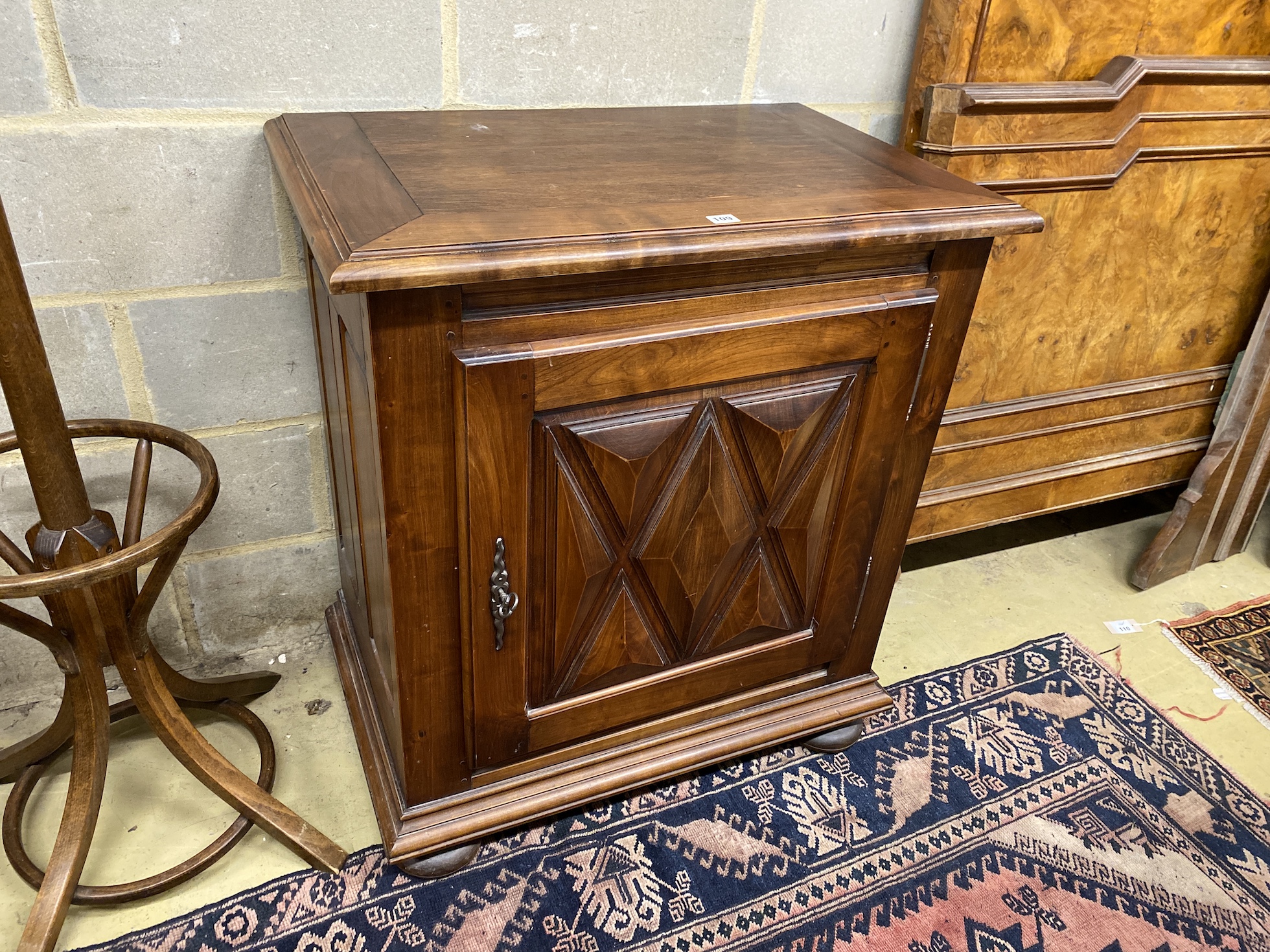 An 18th century style French cherry side cabinet, width 82cm, depth 51cm, height 92cm